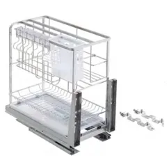 Giá Dao Thớt Inox Mờ 304 Eurogold EPD5220VX-EPD5240VX - Kệ Đựng Gia Vị Tủ Bếp Dưới, Bảo Hành 2 Năm