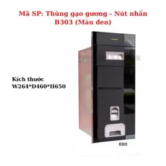 Thùng Gạo Eurogold GB300B Đen Gương - Thùng Đựng Gạo Âm Tủ Thông Minh, Lấy Gạo Nhanh Chóng, Tiết Kiệm Không Gian, Sang Trọng, Tiện Lợi
