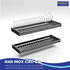 Kệ Chén Eurogold Inox 304 Cao Cấp - Đồ Gia Dụng Nhà Bếp Lắp Tủ Treo, 2 Tầng Tiện Dụng, Khay Hứng Nước