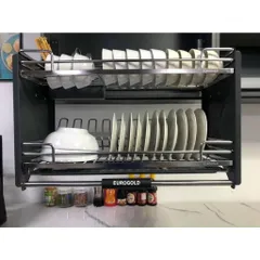 Giá Bát Nâng Hạ Di Động Eurogold Inox 304 Chống Gỉ - Thiết Kế Hiện Đại, Tiện Lợi, Độ Bền Cao Cho Không Gian Bếp Sang Trọng