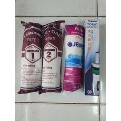 Bộ Lõi Lọc Nước RO Jenpec 1234 - Lõi PP, Lõi Than Hoạt Tính, Màng RO TORAY, Lọc Tạp Chất, Nước Sạch Tuyệt Đối