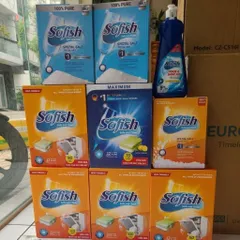 Bộ Combo 3 Sản Phẩm Sofish: Viên Rửa Chén, Nước Làm Bóng & Muối - Dùng Cho Máy Rửa Bát, Sạch Sâu & An Toàn