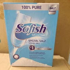 Muối Rửa Bát Sofish 1kg - Giúp Làm Mềm Nước Cứng, Bảo Vệ Máy Rửa Bát, Ngăn Ngừa Mảng Bám, Cho Bát Đĩa Sáng Bóng Hơn