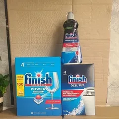 Viên Rửa Bát Finish 100 Viên 1.2Kg & Nước Làm Bóng 400ML - Sạch Bóng Chén Đĩa, Tương Thích Máy Rửa Chén Hàng Chính Hãng EU
