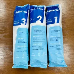 Bộ 3 Lõi Lọc Nước 123 Purastar Chính Hãng - Lọc Bụi Bẩn, Chlorine, Cặn Độc Hại - Giải Pháp Nước Sạch An Toàn