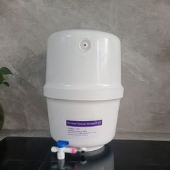 Bình áp nhựa 3.2G 7L với van chống nổ - Dụng cụ chứa nước tích áp cho máy lọc nước RO, thiết kế nhỏ gọn, an toàn thực phẩm.