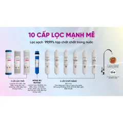Bộ 10 Lõi Lọc Nước Mutosi cho Máy MP-M68, MP-U66, MP-TS1015 - Lõi RO, BioCeramic, Nano Silver, Alkaline Hydrogen