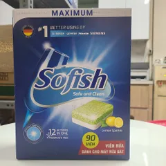 Viên rửa chén Sofish 90 viên - Sản phẩm an toàn, làm sạch vượt trội, đánh bay vết bẩn cứng đầu cho máy rửa bát gia đình
