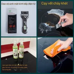 Combo Bộ 2 sảm phẩm [dao vệ sinh + dung dịch tẩy rửa bếp từ] - Làm sạch mặt kính bếp nhà bạn