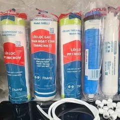 Bộ 8 Lõi Lọc Nước Sunhouse - 3 Lõi Lọc Thô & Màng RO - 4 Lõi Khoáng, Thay Thế Máy Lọc Nước Gia Đình Hàng Chính Hãng