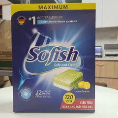 Viên Rửa Bát Sofish 120 Viên Hương Chanh - Làm Sạch Vượt Trội, Đánh Bay Vết Bẩn Cứng Đầu Cho Máy Rửa Chén Gia Đình