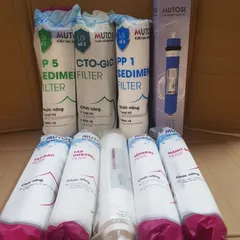 Bộ 9 Lõi Thay Thế Máy Lọc Nước Mutosi Tủ Nhỏ MP-S106-H - Bao Gồm Lõi PP5, CTO-GAC, RO, T33, Bioceramic, Mineral, Nanosilver