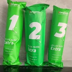 Bộ 3 Lõi Lọc Nước Kangaroo 123 Extra Chính Hãng - Hệ Thống Lọc Nước RO, Loại Bỏ Tạp Chất, Kim Loại Nặng, Tuổi Thọ Lên Đến 12 Tháng