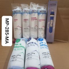 Bộ 8 lõi lọc nước Motusi MP-285MA - Màng RO T33, Mineral, Alkaline, Nanosilver - Dụng cụ lọc nước tiện ích chính hãng