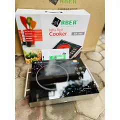 Bếp Hồng Ngoại Để Nổi Arber 2200W - Bếp Điện Cảm Ứng, Có Hẹn Giờ và Khóa Trẻ Em, Mặt Kính Ceramic Màu Xanh Lá