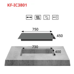 Bếp Điện Từ Đôi và Hồng Ngoại KAFF KF-IC3801 - Tiết Kiệm Năng Lượng, Điều Khiển Cảm Ứng, Bảo Hành 5 Năm, Sản Xuất Tại Malaysia