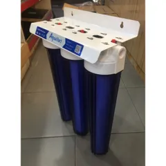 Bộ lọc thô đầu nguồn 20inc , 3 cốc lọc trong kèm lõi lọc , tay vặn