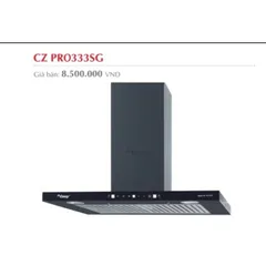 Máy Hút mùi Canzy PRO 333SG - Điều khiển cảm ứng 3 cấp độ và chế độ vẫy tay , Đèn Led siêu sáng tiết kiệm điện