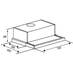 Máy hút mùi Kaff KF-TL700 Âm Tủ Điều Khiển Cảm Ứng - Sang Trọng, Hiện Đại, Khử Mùi, Hút Khói Hiệu Quả, Thiết Kế Tiện Lợi, 750m³/h