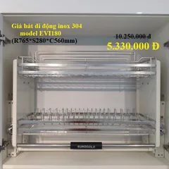 KỆ CHÉN NÂNG HẠ DI ĐỘNG EUROGOLD INOX 304 CAO CẤP - KHÔNG BỊ HAN GỈ
