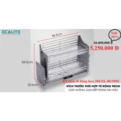Kệ Chén Nâng Hạ Di Động Inox 304 - Giá Bát 2 Tầng An Toàn, Tiện Dụng, Chống Han Gỉ Cho Bếp Sang Trọng