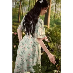 Đầm Elli hoa xanh