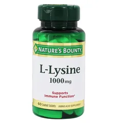 Viên uống bổ sung L-Lysine Nature’s Bounty 1000mg Mỹ - 60 viên hỗ trợ sức khỏe, đẹp da, dinh dưỡng cho người lớn