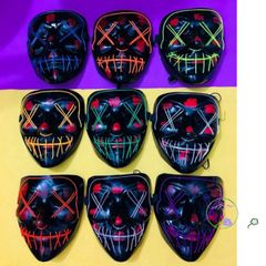 Mặt Nạ LED Phát Sáng Halloween 10 Màu - Hóa Trang Jason & Jabbawockeez, Mặt Nạ Kinh Dị, Cosplay Dành Cho Dịp Lễ Hội