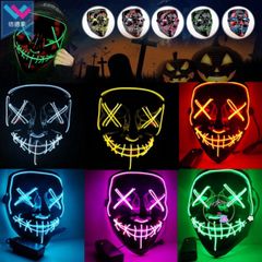 Mặt Nạ LED Phát Sáng Halloween 10 Màu - Hóa Trang Jason & Jabbawockeez, Mặt Nạ Kinh Dị, Cosplay Dành Cho Dịp Lễ Hội