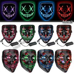 Mặt Nạ LED Phát Sáng Halloween 10 Màu - Hóa Trang Jason & Jabbawockeez, Mặt Nạ Kinh Dị, Cosplay Dành Cho Dịp Lễ Hội
