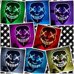 Mặt Nạ LED Phát Sáng Halloween 10 Màu - Hóa Trang Jason & Jabbawockeez, Mặt Nạ Kinh Dị, Cosplay Dành Cho Dịp Lễ Hội