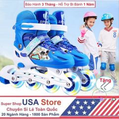 Giày Trượt Patin Phát Sáng QF Thế Hệ Mới - Giày Trượt Cao Cấp Cho Trẻ Em Kèm Bộ Chuyển Đổi Bánh Hai Hàng