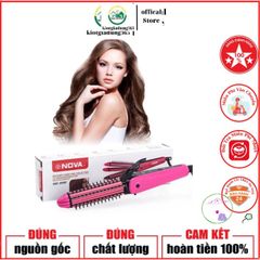 Lược Điện Nova 3 Trong 1 NHC-8890 - Thiết Bị Làm Xoăn, Uốn Phồng và Sấy Cúp Thời Trang Màu Hồng