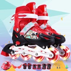 Giày Trượt Patin Biến Hình Cho Trẻ Em - Điều Chỉnh Từ 1 Hàng Sang 2 Hàng + Bộ Bảo Hộ ️ - Phiên Bản Mới tại Hanna Shop