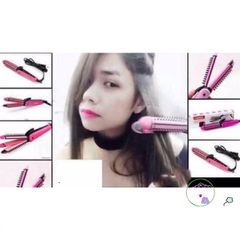 Lược Điện 3in1 NOVA 8890 - Máy Làm Tóc Xoăn, Uốn Phồng & Sấy Cúp An Toàn, Tiện Lợi Cho Tóc Mềm Mại, Phong Cách Thời Trang