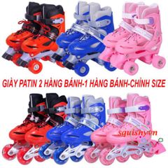 Giày Trượt Patin 4 Bánh Trẻ Em - Size 5-14 Tuổi, Giày Patin Cho Bé Trai Gái, Chắc Chắn, Giá Rẻ, Thể Thao Ngoài Trời