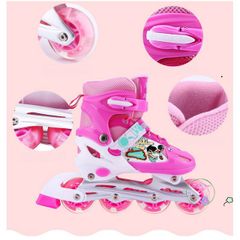 Giày Patin Thể Thao Màu Hồng Điều Chỉnh Kích Cỡ Cho Trẻ Em & Người Lớn - Giày Trượt An Toàn và Thể Dục Thú Vị
