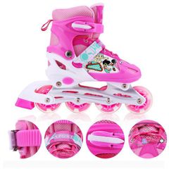 Giày Patin Thể Thao Màu Hồng Điều Chỉnh Kích Cỡ Cho Trẻ Em & Người Lớn - Giày Trượt An Toàn và Thể Dục Thú Vị