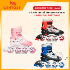 Giày Patin Trẻ Em Centosy BEAR - Bánh Xe Phát Sáng, Điều Chỉnh Kích Thước, An Toàn và Thoải Mái Cho Bé Trai và Bé Gái