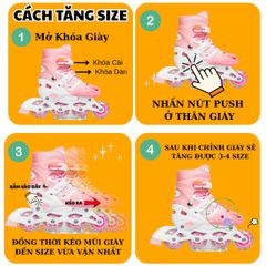 Giày Patin Trẻ Em Centosy BEAR - Bánh Xe Phát Sáng, Điều Chỉnh Kích Thước, An Toàn và Thoải Mái Cho Bé Trai và Bé Gái