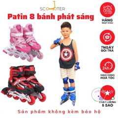 Giày Patin Trẻ Em 8 Bánh Phát Sáng - Giày Trượt Cao Cấp Thể Thao Cho Bé, Tăng Cường Sức Khỏe và Kỹ Năng Vận Động