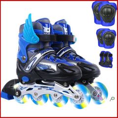 Giày Patin Thể Thao Đa Năng Có Thể Điều Chỉnh Size cho Trẻ Em và Người Lớn - Tặng Kèm Cánh Bảo Vệ An Toàn