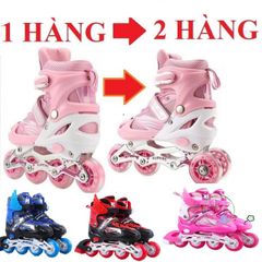 Giày Patin Power An Toàn Cho Trẻ - Điều Chỉnh Bánh Xe 2 Hàng, Phát Sáng, Dành Cho Bé Mới Học Trượt Patin