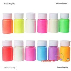 Hũ Bột Dạ Quang Resin - 12 Màu Sắc Nhuộm Trang Sức Phát Sáng Trong Tối, Chất Lượng Cao, Dễ Sử Dụng