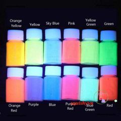 Hũ Bột Dạ Quang Resin - 12 Màu Sắc Nhuộm Trang Sức Phát Sáng Trong Tối, Chất Lượng Cao, Dễ Sử Dụng