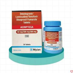 (Hàng công ty) Acript viên uống hỗ trợ ức chế HIV 30 viên 50/ 300/ 300 mg Chính hãng