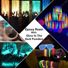 Bộ 12 Màu Bột Dạ Quang Phát Sáng Trong Tối - Phụ Kiện Resin Handmade Trang Sức Nghệ Thuật Sáng Lấp Lánh