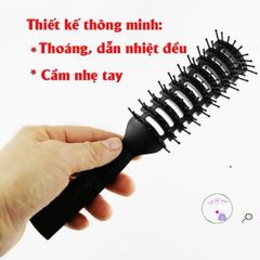 Lược Bán Nguyệt Tạo Kiểu Uốn Tóc Sấy Phồng BOMME - Dụng Cụ Chăm Sóc Tóc Nam Chuyên Dụng Tạo Phồng Đẹp Mê Ly