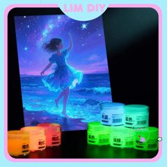Sơn Dạ Quang Acrylic 20ml - Sơn Phát Sáng Trong Bóng Tối, Vẽ Nhiều Chất Liệu, Dụng Cụ Nghệ Thuật LIM DIY