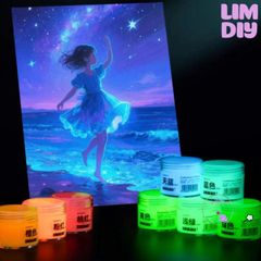 Sơn Dạ Quang Acrylic 20ml - Sơn Phát Sáng Trong Bóng Tối, Vẽ Nhiều Chất Liệu, Dụng Cụ Nghệ Thuật LIM DIY